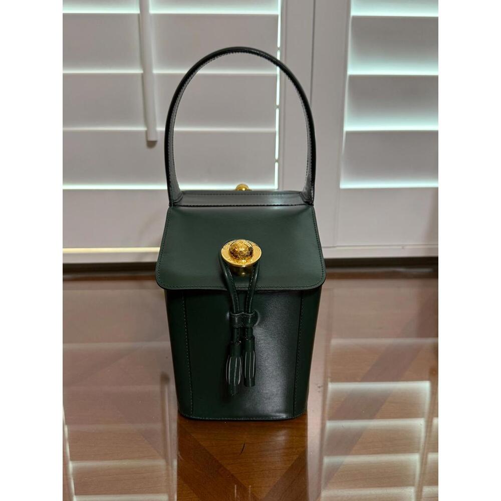 Celine Starball House Leather Green Basket Hand Bag - Picture 5 of 11